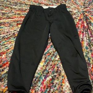 Black softball pants. Intensity.